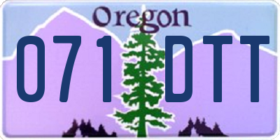 OR license plate 071DTT