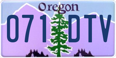 OR license plate 071DTV