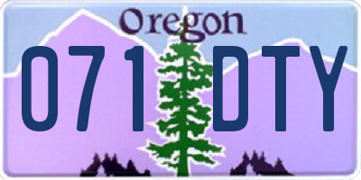 OR license plate 071DTY
