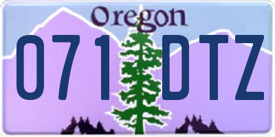 OR license plate 071DTZ