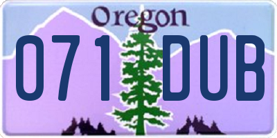 OR license plate 071DUB