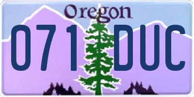 OR license plate 071DUC