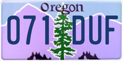 OR license plate 071DUF