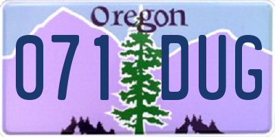 OR license plate 071DUG