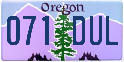 OR license plate 071DUL