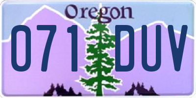 OR license plate 071DUV