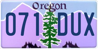 OR license plate 071DUX