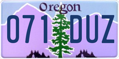 OR license plate 071DUZ