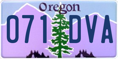 OR license plate 071DVA