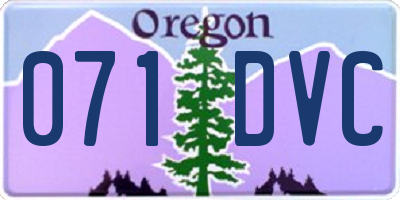 OR license plate 071DVC