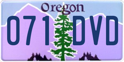 OR license plate 071DVD