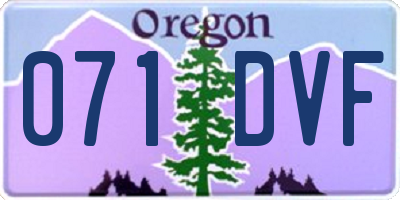 OR license plate 071DVF