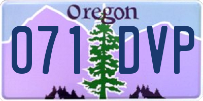 OR license plate 071DVP