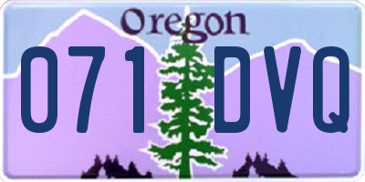 OR license plate 071DVQ