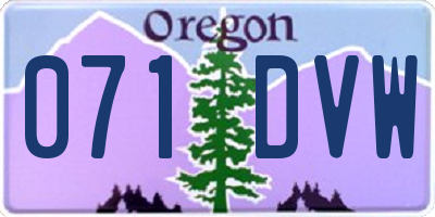 OR license plate 071DVW