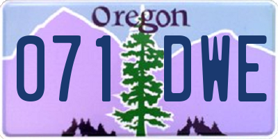 OR license plate 071DWE