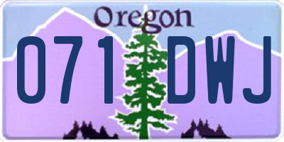 OR license plate 071DWJ