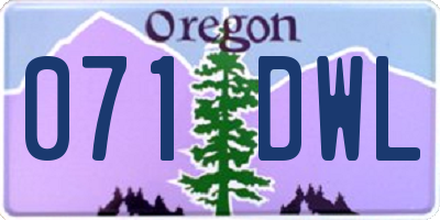 OR license plate 071DWL