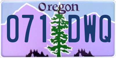 OR license plate 071DWQ