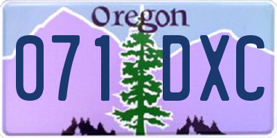 OR license plate 071DXC