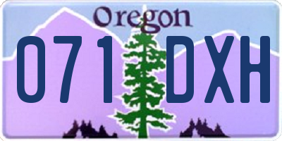 OR license plate 071DXH