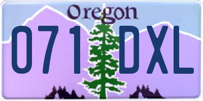 OR license plate 071DXL