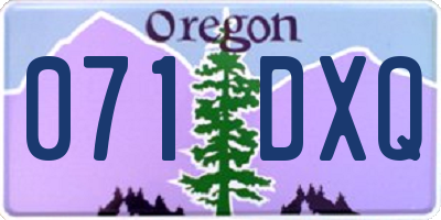 OR license plate 071DXQ