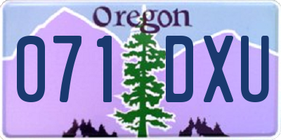 OR license plate 071DXU