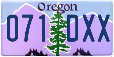 OR license plate 071DXX