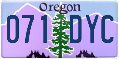 OR license plate 071DYC