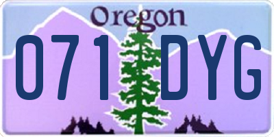 OR license plate 071DYG