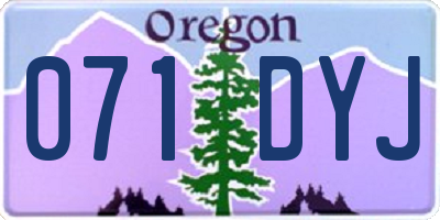OR license plate 071DYJ