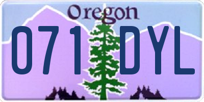 OR license plate 071DYL