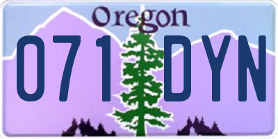 OR license plate 071DYN