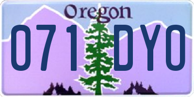 OR license plate 071DYO