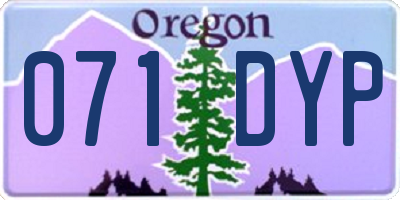 OR license plate 071DYP