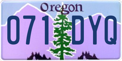 OR license plate 071DYQ