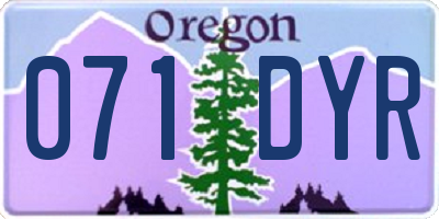 OR license plate 071DYR