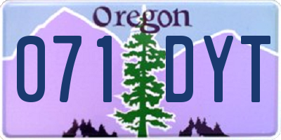 OR license plate 071DYT