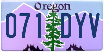 OR license plate 071DYV