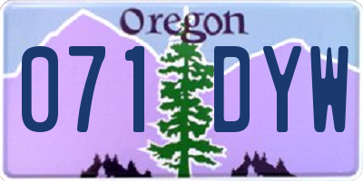 OR license plate 071DYW