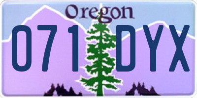 OR license plate 071DYX