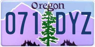 OR license plate 071DYZ
