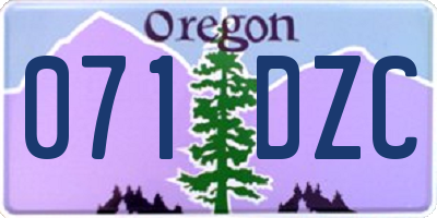 OR license plate 071DZC