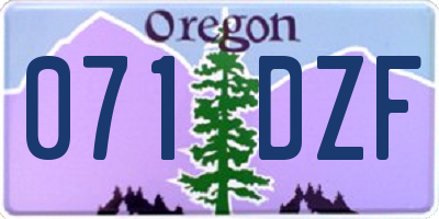 OR license plate 071DZF