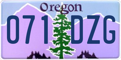 OR license plate 071DZG