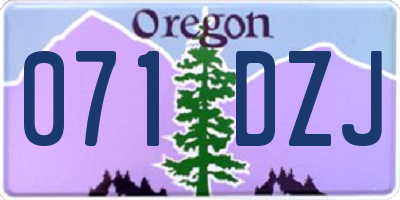 OR license plate 071DZJ