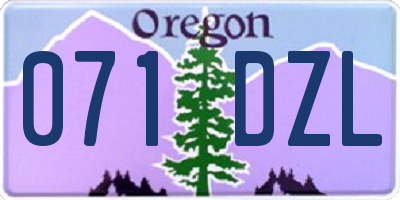 OR license plate 071DZL