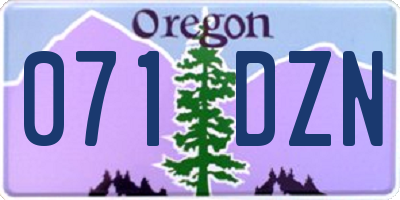 OR license plate 071DZN