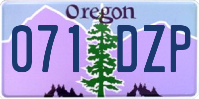 OR license plate 071DZP